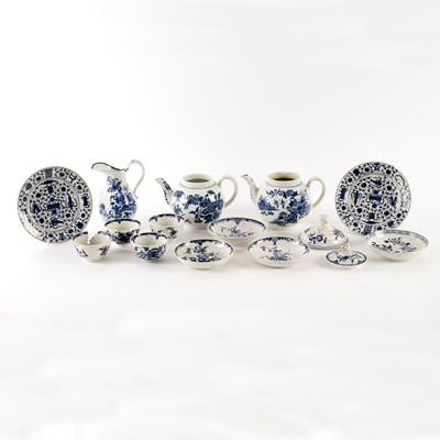 Lot 403 - A group of English blue and white porcelain...