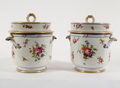 Lot 413 - A near pair of Sèvres (hard paste) ice-pails...