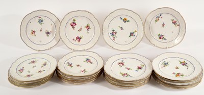 Lot 415 - Twenty-five Sèvres plates, painted with three...