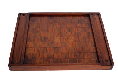 Lot 446 - A Victorian draughts/chess board, one side...