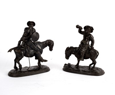 Lot 457 - Two spelter figures of Don Quixote and Sancho...