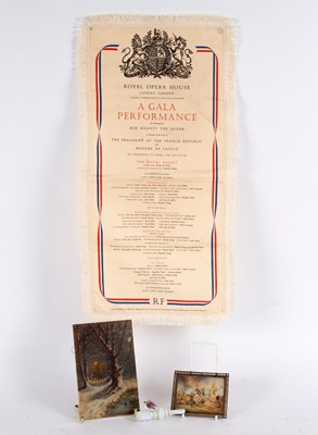 Lot 476 - A commemorative programme on silk for A Gala...