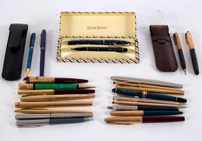 Lot 479 - A quantity of Parker pens mainly gold plated,...