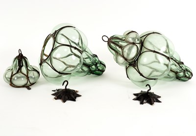 Lot 481 - A pair of Venetian glass ceiling lanterns, of...