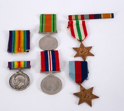 Lot 503 - A British war medal, 1914-1918 and four WWII...