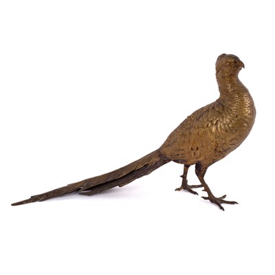 Lot 546 - An Austrian gilt bronze figure of a pheasant,...