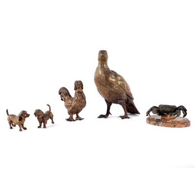 Lot 547 - An Austrian gilt bronze figure of a grouse in...