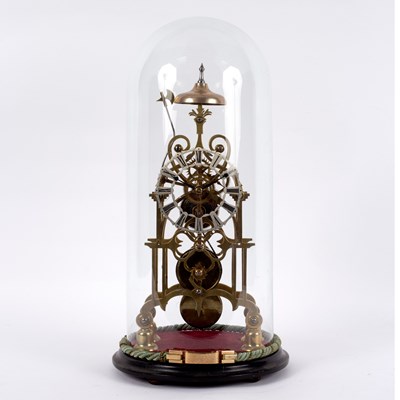 Lot 565 - A 19th Century brass skeleton clock in a...