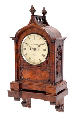 Lot 578 - A Victorian walnut cased bracket clock the...