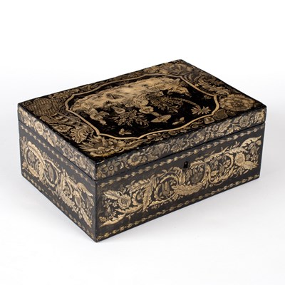 Lot 610 - A painted 19th Century jewel box, with...