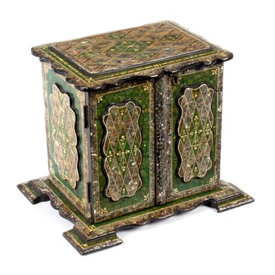 Lot 644 - A Victorian papier-mâché and shell inlaid...