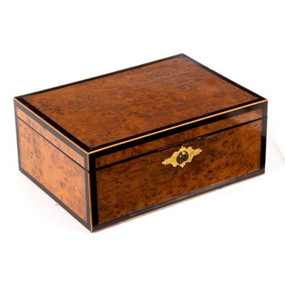 Lot 645 - A Victorian pollard oak jewel box, the fitted...