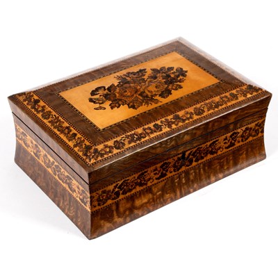 Lot 653 - A Tunbridge ware jewel box, the cover inlaid...