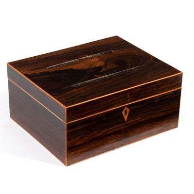 Lot 669 - A 19th Century rosewood and boxwood strung box,...