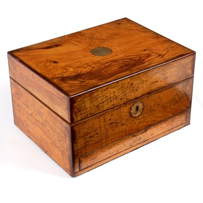 Lot 672 - A Victorian walnut dressing case, the interior...