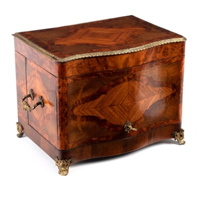 Lot 682 - A Victorian walnut and inlaid decanter box,...