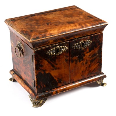 Lot 694 - A Regency faux tortoiseshell box, the hinged...