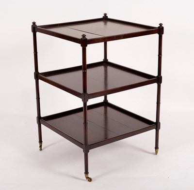 Lot 720 - A George III style mahogany three-tier whatnot...