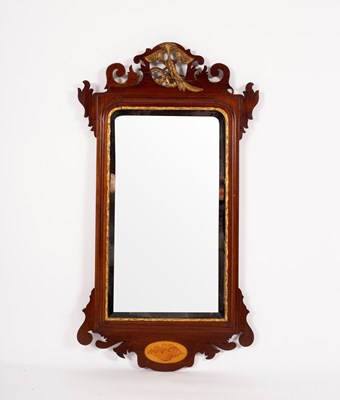 Lot 722 - A George II style mahogany wall mirror, the...