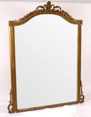 Lot 733 - A late 19th Century overmantel mirror, the...