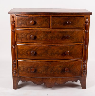 Lot 738 - A Victorian mahogany bowfront chest of two...