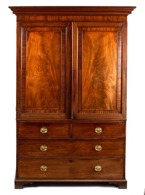 Lot 739 - A Regency mahogany linen press, fitted sliding...