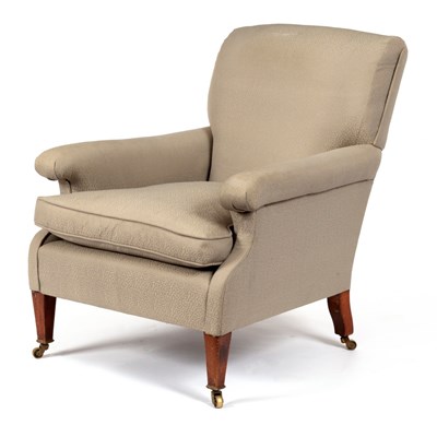 Lot 755 - A Howard armchair on square taper front legs,...