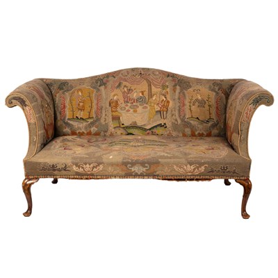 Lot 774 - An 18th Century settee with needlework...