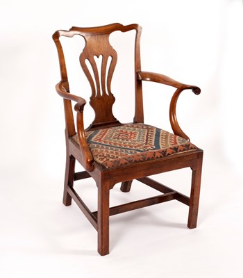 Lot 778 - An 18th Century splat back chair on square legs