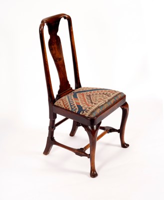 Lot 784 - A George I walnut splat back chair on cabriole...