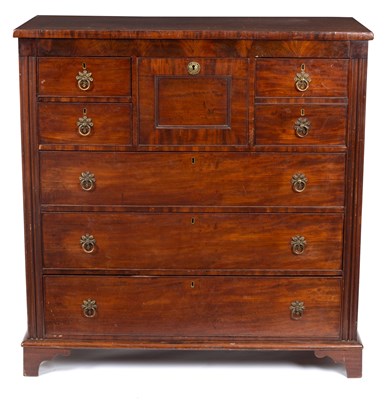 Lot 801 - A Regency mahogany chest of four short drawers...