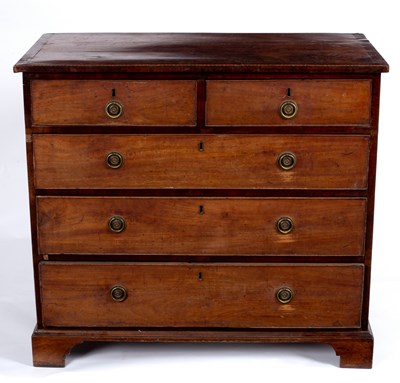 Lot 809 - A George III mahogany chest of two short and...