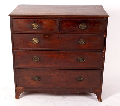 Lot 810 - A George III mahogany chest of two short over...