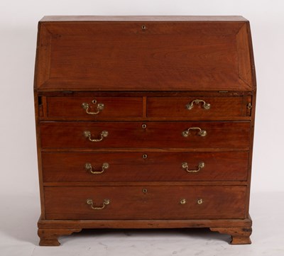 Lot 819 - A George III mahogany bureau, the fitted...