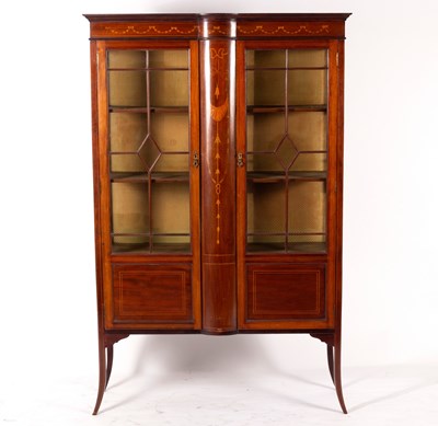 Lot 825 - An Edwardian mahogany and inlaid display...