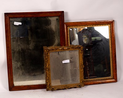 Lot 833 - Two mirrors each in maple frames, plate sizes...