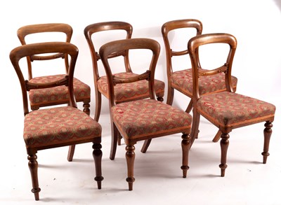 Lot 835 - A set of six Victorian mahogany balloon back...