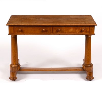 Lot 840 - A Victorian satin walnut table fitted two...