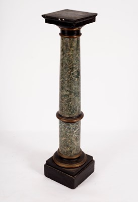 Lot 842 - A faux marble plinth of tapered column form,...