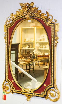 Lot 845 - An Empire style gilt framed mirror with...