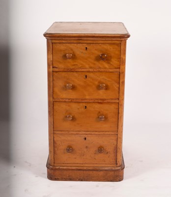 Lot 846 - A Victorian satinwood plinth of four drawers,...