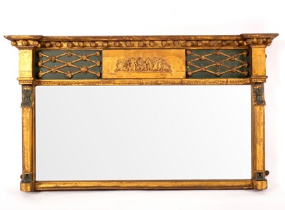 Lot 847 - An Egyptian revival overmantel mirror with...