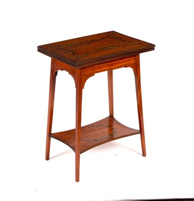 Lot 857 - An Edwardian satinwood card table, with...