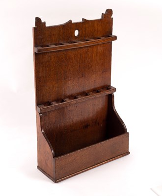 Lot 863 - A 19th Century oak spoon rack, possibly Welsh,...