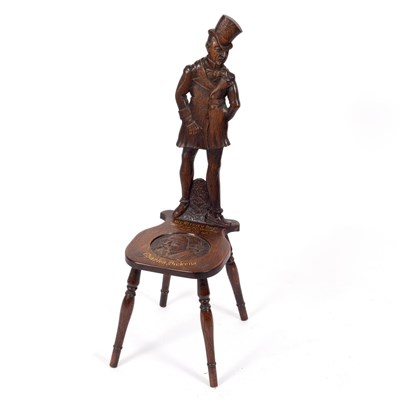 Lot 866 - A carved oak chair of Charles Dickens interest,...