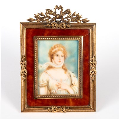 Lot 960 - Continental School/ Portrait Miniature of a...