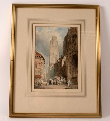 Lot 981 - J Cordwell/Notre-Dame, Rouen/watercolour, 19cm...