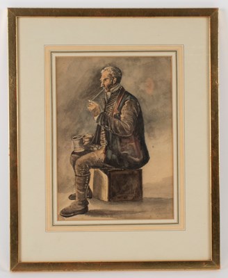 Lot 995 - FHR/Man Smoking a Pipe/inscribed on...