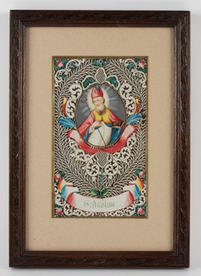 Lot 999 - 19th Century/S Nicolaus/watercolour and cut...