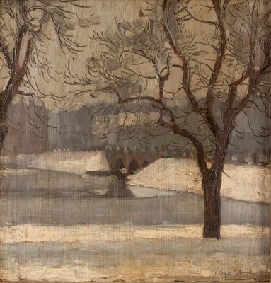 Lot 1156 - R Ward/Winter Parkland/signed lower left/oil...